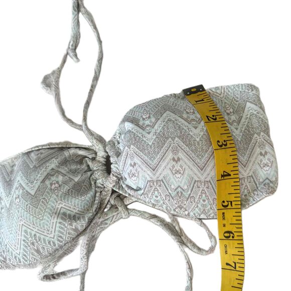 Eberjey Bandeau Halter Neck Chevron Pattern Turquoise Seafoam Bikini Top Medium - Picture 5 of 5